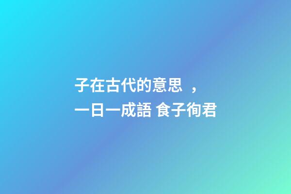 子在古代的意思，一日一成語 食子徇君